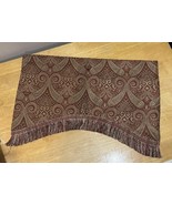 Allen Roth Paisley Medallion Red Gold Valance Fringe 54x19” Ruffled Rod ... - $363.96 MXN