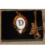 necklace initial locket &quot;D&quot; avon personalized nib - $21.12