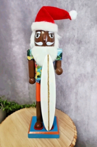 African American Surfer Nutcracker Santa Beach Christmas Tropical Surfbo... - $876.84 MXN