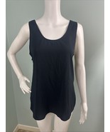EXPRESS Women&#39;s Dressy Black Criss-Cross Open Back Sheer Tank Top Sz Medium - $8.01