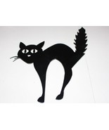 Spooked Halloween Kitty Metal Wall Art Decor 10&quot;  tall x 9 1/2&quot; wide - $18.98