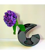 Japanese Toyo Pottery Ikebana Vase Modernist Black Crescent Mid Century ... - $1,392.44 MXN