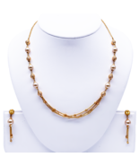 22ct Yellow Gold Pearls &amp; Beaded Diamond Cut Ball Layered Necklace/Earri... - $713.54+