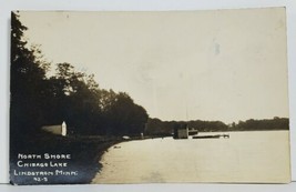 Lindstrom Minn North Shore Chisago Lake Pier Boat House Real Photo Postcard N16 - £14.95 GBP