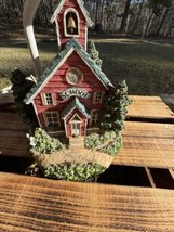 Ceramic Table Lamp VTG Little Red School House - $20.00