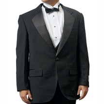 Mens Black Notch Collar Tuxedo Jacket,  Poly/Wool - $48.99