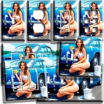 BEAUTIFUL BIKINI CAR WASH GIRL RETRO AUTO LIGHT SWITCH OUTLET GARAGE WAL... - $12.30 CAD+