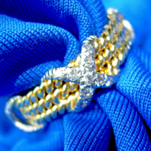 Tiffany Schlumberger Diamond Etenity Band Platinum Anniversary X Ring 18k Gold - $7,310.25