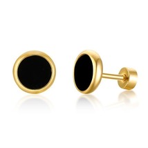 Vnox Mini Stud Earrings for Women Gold Tone Stainless Steel Girl aretes Colorful - £6.74 GBP