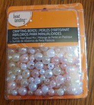 Wedding jewlery crafts bead landing plastic pearl white peach &amp; cream mix color  - £7.78 GBP