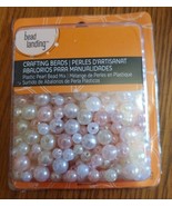 Wedding jewlery crafts bead landing plastic pearl white peach &amp; cream mi... - £7.74 GBP