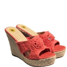 Olivia Miller Womens Geneva Crochet Espadrille Slip On Wedge Sandals Size 8 New - £23.74 GBP