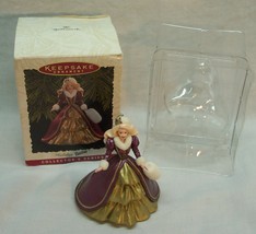 Holiday Barbie In Gold &amp; Red Dress 3&quot; Hallmark Christmas Holiday Ornament 1996 - £11.67 GBP