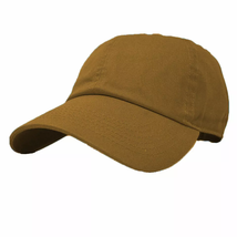 Camel Plain Adjustable Washed Cotton Polo Style Baseball Cap Dad Hat  - £16.43 GBP