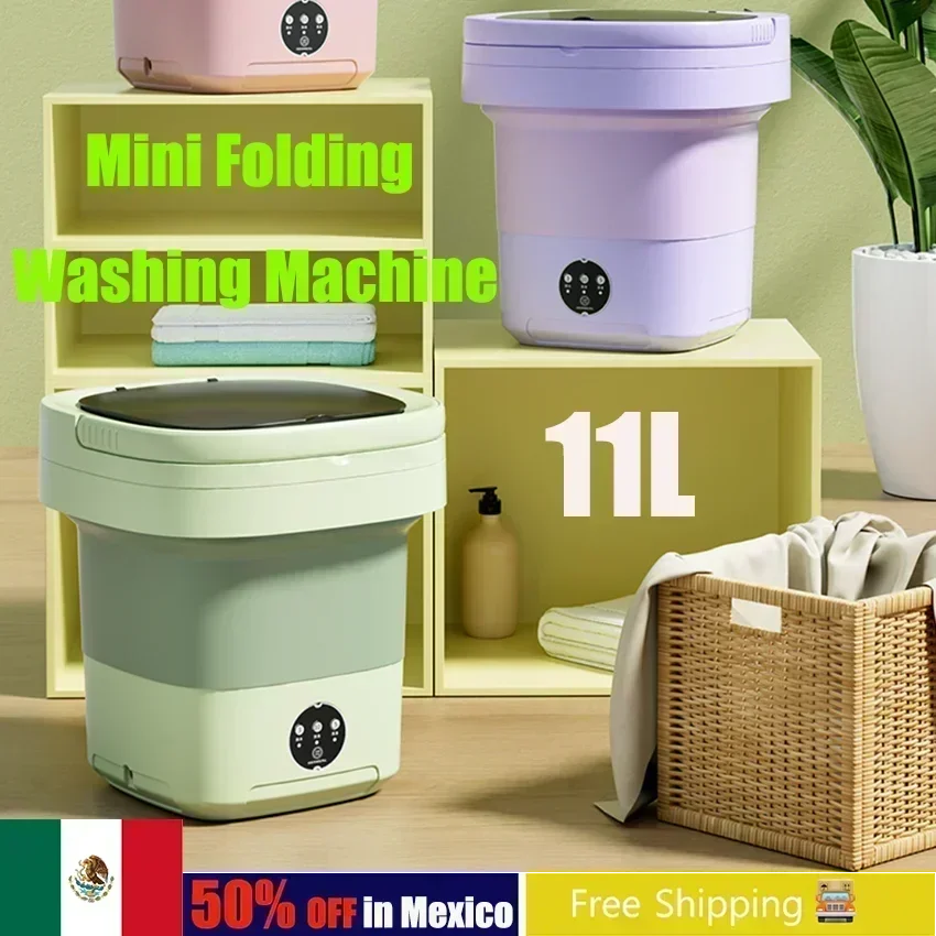 Mini Folding Washing Machine Portable 11L 6L Big Capacity with Spin Drye... - $20.77+