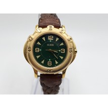 Vintage 1994 Guess Watch Womens New Battery Green Dial Gold Tone 30mm - $24.99