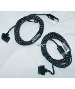 2 BLACK CLOTH RD IPHONE4  I PAD CHARGER PHONE CORD - $6.41 CAD