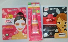 Lot of Three YESto Items! Vit. C Mask, Detox Charcoal Mask, Vit. C Booster  - $9.47