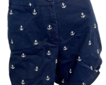 Crown &amp; Ivy Navy Blue and White Anchor Print Flat Front Shorts Size 12 - $14.24