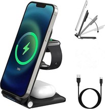 3 In 1 Wireless Fast Charger For MobilePhone Earphone Smart Watch Charging Stand - £25.85 GBP