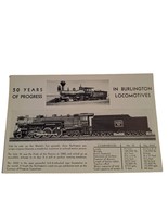 Postcard 50 Years Of Progress In Burlington Locomotives Trains Chrome Un... - €4,14 EUR