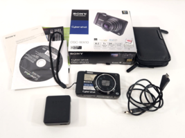 Sony Cybershot DSC-WX10 16.2 MP 7x Optical Zoom Digital Camera Black Com... - $120.93