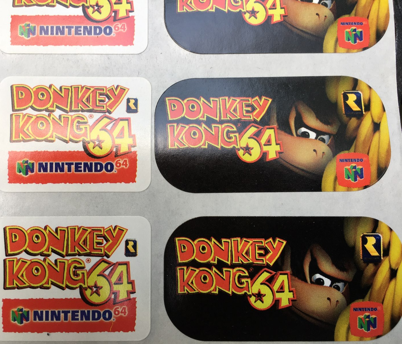 10 EXTREMELY RARE 1994 Nintendo Donkey Kong 64 Promo Stickers~SNES Gamecube Wii