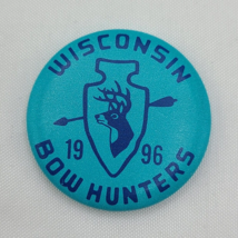 Wisconsin Bow Hunters Deer Hunting Pin 1996 Membership Pinback Button WI... - $9.95