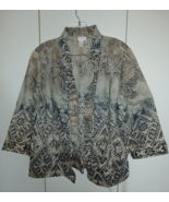 CHICOS LADIES 3/4-SLEEVE LINEN/NYLON OPEN LIGHT JACKET-L(CHICOS 3)-WORN ... - $24.11 CAD
