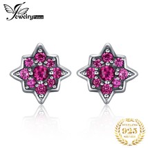 Reated red ruby 925 sterling silver stud earrings for woman gemstone fine jewelry party thumb200