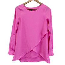 NEW The Limited Womens XS Layered Pink Blouse Roll Tab Sleeves Feminine  - £21.54 GBP