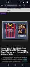 Lionel Messi, Xavi &amp; Andres Iniesta Official FC Barcelona Signed and Frame - £10,311.69 GBP
