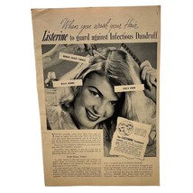 Listerine Dandruff  Treatment Vintage Print Ad 40s Lambert Pharmacal St ... - $14.87