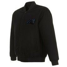 NFL Carolina Panthers JH Design Wool Reversible Jacket 2 Front Logos  - £111.64 GBP