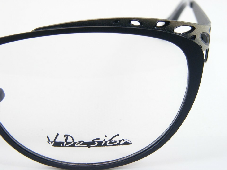 Variation DESIGN 5717 Alizee MATT BLACK /CHAMPAGNE EYEGLASSES V.DESIGN 52-16-135 Item image 9