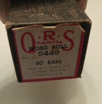 000 QRS Player Piano Music Word Roll 9449 So Rare Cook - $35.00