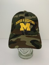 Univ of Michigan Camo Hat Power &amp; Lighting Hunting Cap We Make Blue Glow - $334.04 MXN