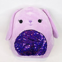 Squishmallow Bubbles Purple Easter Bunny Sequin Belly 10in Plush 2021 NEW - $45.78