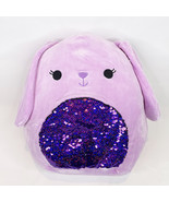 Squishmallow Bubbles Purple Easter Bunny Sequin Belly 10in Plush 2021 NEW - £36.68 GBP