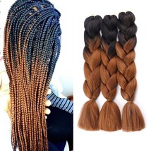 2Tone Color Jumbo Braids Synthetic Hair Extensions Crochet Braiding 3Pcs... - $15.00