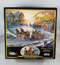 White Mountain Terry Redlin Pleasures of Winter Jigsaw Puzzle 1000 Piece Snow - £9.01 GBP