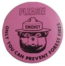 Vtg Fumè Il Orso Only You Can Prevenire Forest Fires Pinback Bottone 3.8cm - £5.57 GBP