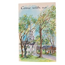 Postcard Come With Us We Missed You Church Religious Chrome Unposted - $6.98