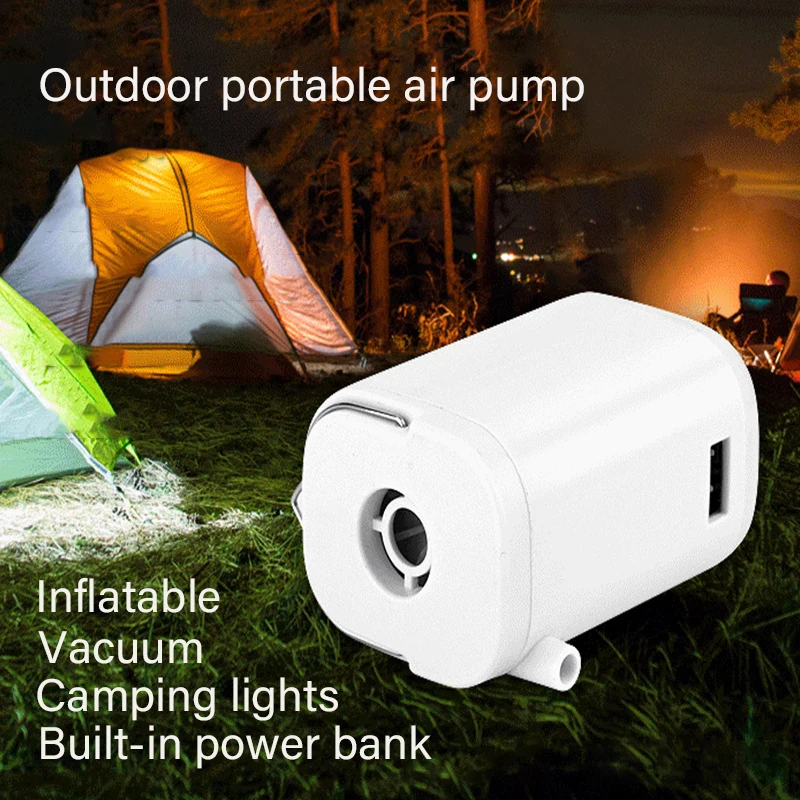 Pump for Mattress Air Pump Camping Travel Essentials Portable Electric Inflator - £16.07 GBP