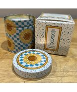 Vintage AVON Skin-So-Soft Sumflower Candle Metal Tin With Candle NOS - $273.09 MXN