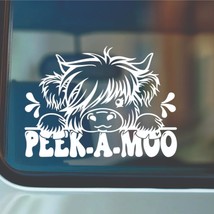 Cute Cow Vinyl Decal, Peeking Cow Car Sticker, Farm Bumper Sticker, Coun... - $3.95+