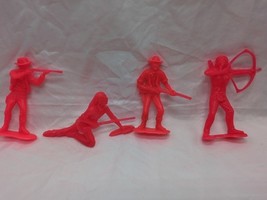 Lot Of (4) Vintage 1960s Cowboys And Indians Toy Soldiers 2 1/2&quot; - 3&quot; - $13.85