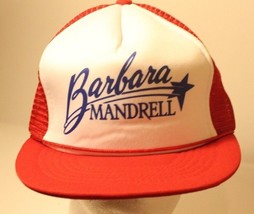 Barbara Mandrell Foam Mesh Snapback Hat cap Red and White ba1 - £15.78 GBP