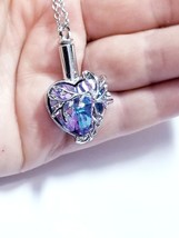 Memorial Necklace Pendant, Ashes Urn Necklace, Tree of Life, Cremation PURPLE Cr - £24.97 GBP