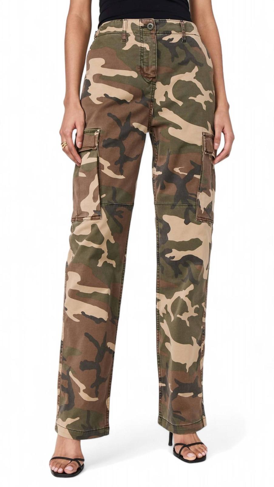 Good American Uniform Cargo Pant Fatiguregreencamo001 - $52.00